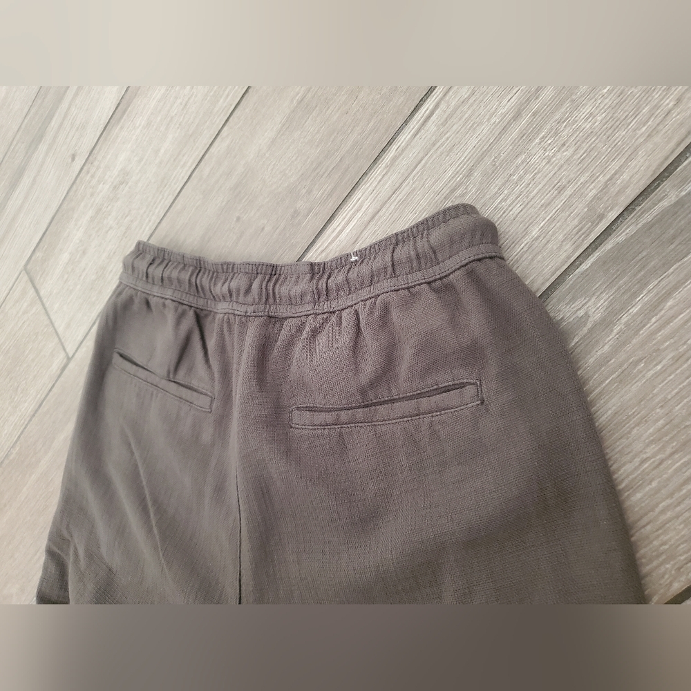 ZARA 100% cotton army olive green relaxed fit pull-on tapered casual pants - Picture 7 of 8
